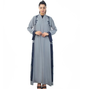 Customized Color Modest Womens Muslim Abaya <b>Dress</b> 100% Silk Chiffon Eco-Friendly Anti-Wrinkle <b>Long</b> Sleeve Maxi Length Wholesale - Product Image 5