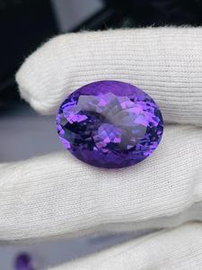 Ametista natural de corte ovalado, 31.46 quilates, piedra preciosa de gran tamaño, calidad AAA, con brillo, buen color, corte y pulido perfectos a precio económico. - Product Image 4