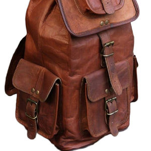 Sac à dos en cuir vintage de qualité supérieure, unisexe, durable, fait main, grande capacité, sac de voyage, sac d'étudiant, fermeture éclair Candy, protection RFID, élégant - Product Image 1