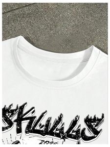 Ensemble 2 pièces streetwear premium : T-shirt graphique et short de designer délavé à l'acide en coton épais coupe ample - Product Image 4