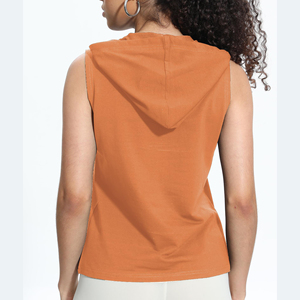 Débardeur à capuche sport pour femme, séchage rapide, respirant, en tissu tricoté, pour entraînement fitness en extérieur, course à pied et yoga - Product Image 2