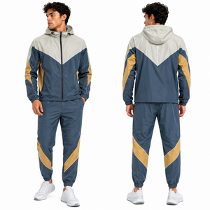 Custom <b>Reflective</b> Windbreaker Tracksuit Men Waterproof Hooded <b>Running</b> <b>Jacket</b> Jogger Set OEM ODM Wholesale Sportswear Manufacture - Product Image 4