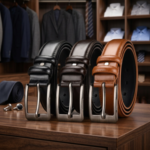 Cinturón Casual de Cuero Vacuno para Hombre con Orificios, 3.3cm de Ancho, Fábrica LQbelt, Logotipo Personalizado, Cuero de 138 Granos - Product Image 4