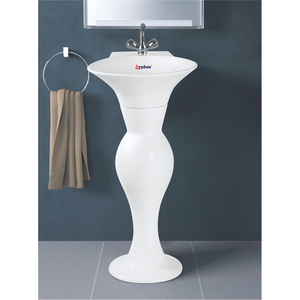 Fournisseur leader de lavabos en céramique blanche de qualité supérieure au design moderne avec piédestal pour une utilisation dans des salles de bain luxueuses - Product Image 1