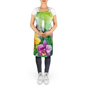 Unisex Large Multicolor Watercolor Orchids <b>Apron</b> <b>for</b> Kitchen Serving Baking Crafts Gardening <b>for</b> Adults-<b>Men</b> and Women - Product Image 5