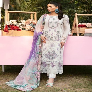 Eid Vente Femmes Indien Pakistanais Broderie Travail Trois Pièces Saari Lourd Brodé Salwar Kameez Robe Pakistanaise Style Indien - Product Image 1