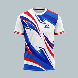 T-shirt à manches courtes pour homme en polyester/coton, col rond, logo imprimé par sublimation sur le devant, respirant, séchage rapide - Product Image 1