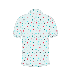 Polo personnalisé pour homme gris clair à pois multicolores – T-shirt de golf à manches courtes avec imprimé à petits pois sur toute la surface, respirant et décontracté - Product Image 2