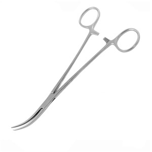 Pinzas Bengolea Curvas de 20.0cm, Pinzas Quirúrgicas de Acero Inoxidable de Precisión, Herramienta Hemostática Manual con Certificación CE - Product Image 1