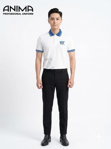 Camisa Polo Blanca de Uniforme Universitario Premium de Lujo para Hombre, Algodón con Logotipo Bordado - Product Image 1