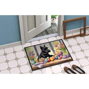 Scottish Terrier Easter Decor Paillasson Antidérapant Intérieur Extérieur Lavable Low Pile Tapis 18H X 27W Tapis de porte d'entrée - Product Image 4