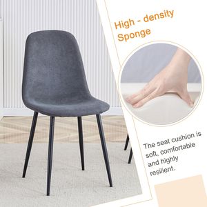 Tavolo da Pranzo Moderno Bianco con Effetto Marmo, Piano in Vetro, Base Inferiore in MDF Nero e Gambe in Metallo Nero, Set Tavolo e Sedie - Product Image 5