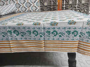 Nappe de table en coton imprimé à la main en Inde, style bohème rustique, luxe floral, couleur personnalisée, lavable - Product Image 3