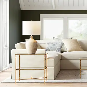 Premium Designer Modern Gold Polished Metal <b>Coffee</b> <b>Table</b> with Wood Top Storage & Portable Design for Home Furniture - Product Image 4