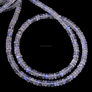 Perles blanches de pierre de lune tanzaniennes faites à la main de qualité supérieure 16 pouces 3-5.5mm forme de rondelle lisse bracelet de bijoux de brin de pierres précieuses naturelles - Product Image 1