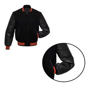 Good Quality Wholesale Custom Baseball Letterman <b>Jackets</b> Coat Winter Wool Body Leather Sleeve Bomber Varsity <b>Jacket</b> <b>Men</b> - Product Image 5