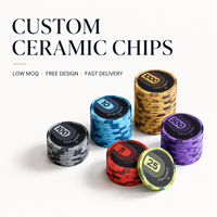Jetons de poker en céramique personnalisés avec logo de marque sur mesure pour cadeaux souvenirs d'entreprise et soirées de jeux en intérieur à grande échelle