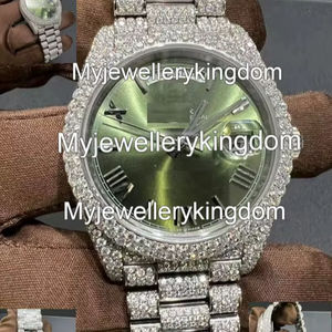 Automatic <b>Mechanical</b> Hip Hop Luxury Iced VVS D Colour Moissanite Stainless Steel Moissanite Band Case 10 Bar Water <b>Watch</b> - Product Image 1