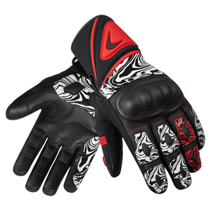 Gants de moto en cuir PU haut de gamme avec impression par sublimation, résistants, compatibles écran tactile et avec protection renforcée des articulations - Product Image 1