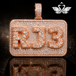 Custom <b>Initial</b> & Number <b>Pendant</b> 925 Sterling <b>Silver</b> VVS Moissanite Hip Hop Jewelry - Product Image 1