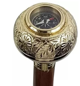 Bastón de Caminar Plegable Ergonómico con Incrustaciones de Latón, Bastón Masónico de Madera, Bastón Masónico de Madera de AYAANS - Product Image 2