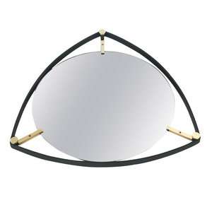 Miroir mural arqué en fer forgé de style architectural moderne, miroir décoratif haut de gamme pour mariage, taille personnalisable pour murs d'accentuation - Product Image 1