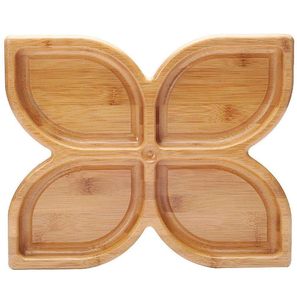 Bandeja de Madera Artesanal de 4 Secciones para Servir Aperitivos, con Forma de Hoja, Tazón Dividido para Nueces, Organizador Multiusos para Frutos Secos, Dulces y Frutas - Product Image 1