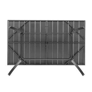 Black Iron Patio Bar Table with Umbrella Hole 60*38*28.5in Elegant Outdoor Furniture - Product Image 2