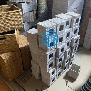 Cesta decorativa de mimbre tejido para almacenar papel higiénico con asas, estilo rústico, para la organización del baño y la habitación infantil. - Product Image 5