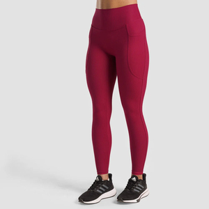 <b>Women</b> High Waist Full Length Solid Color Knitted <b>Leggings</b> Stretch Breathable <b>Compression</b> Sporty Style All Seasons - Product Image 5