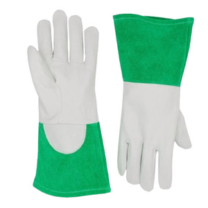 Gants de soudage TIG en cuir de chèvre et croûte de vache, robustes, certifiés CE, réfléchissants, pour la construction, la protection des mains et la protection thermique pour le barbecue - Product Image 4