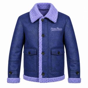 Veste d'extérieur décontractée et chaude pour homme, style peau de mouton, en similicuir doublée sherpa, collection hiver 2026, vente en gros usine - Product Image 1