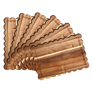 Plateau de service en bois écologique, planche à fromage en bois naturel, plateau décoratif pour aliments, plateau de présentation de chocolat, artisanat vietnamien - Product Image 3