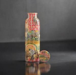 Premium Copper <b>Water</b> <b>Bottle</b> Traditional Ayurvedic Storage <b>Bottle</b> With Elegant Bohemian Pattern Portable Finish And Durable - Product Image 5