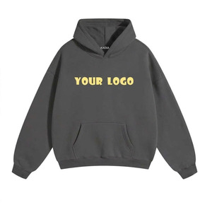 เสื้อฮู้ดโอเวอร์ไซส์แบบยูนิเซ็กซ์ ผ้าฝ้าย 100% สำหรับฤดูหนาว  รับสกรีนโลโก้ด้านหน้า บริการ OEM เสื้อผ้าสตรีทแวร์ เสื้อฮู้ดและเสื้อสเวตเชิ้ตผู้ชาย - Product Image 1