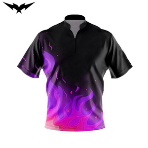 Camiseta de Boliche Profesional con Estampado por Sublimación, Cómoda, Transpirable, Unisex, Manga Corta, Cierre de Cremallera, Venta al Por Mayor - Product Image 3