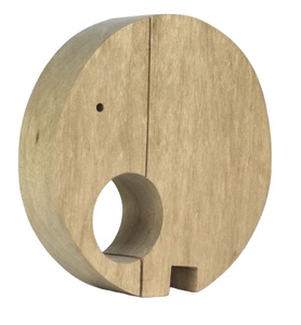 Handmade Wooden Elephant Figurine Minimalist Round Animal Sculpture Decorative Wooden Elephant Statue Modern Wood <b>Ornament</b> - Product Image 1