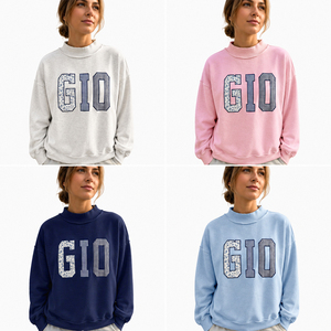 Sudadera de cuello alto extragrande Crusaders para mujer, gris, mezcla de algodón, tejida, estilo casual de otoño, con estampado de letras en la parte delantera - Product Image 3