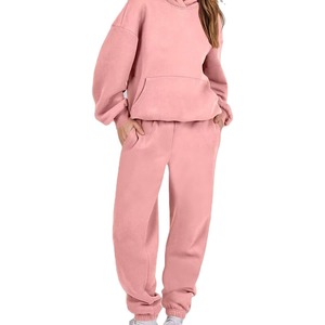 Conjunto deportivo de invierno para mujer, ropa deportiva gruesa para senderismo, conjunto de jogging con capucha, 2 piezas. - Product Image 3