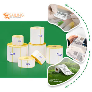 Etiqueta Térmica Industrial Sailing Silver Adhesive 4X8 Impresa en Verde 3X5 1X2 en Papel 10X5 Rollo 4*4 - Product Image 3