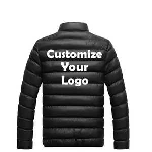 Veste matelassée slim pour homme, couleur unie, col montant, fermeture éclair, coupe-vent, hiver, décontractée, 100% polyester - Product Image 4