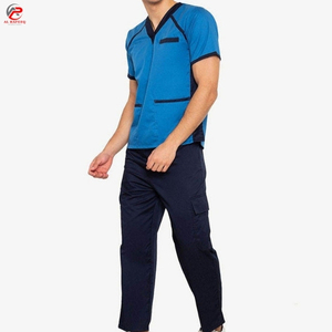 Vêtements médicaux à col en V de qualité supérieure à prix de gros, tissu sergé en spandex/polyester, usage hospitalier, unisexe - Product Image 5