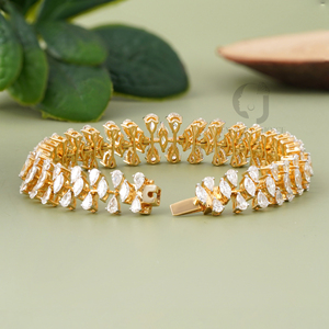 Elegant 14K Yellow Gold Tennis <b>Bracelet</b> with 2.58 Carat Marquise Pear Lab Grown Diamonds IGI Certified Fine Jewelry Accessory - Product Image 4