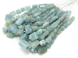 Cuentas de Aguamarina Azul Natural en Bruto - Forma de Tubo de Cristal - Piedra Suelta para Fabricación de Joyas - Suministros para Mayoristas - 8 Pulgadas 7-12MM - Product Image 4