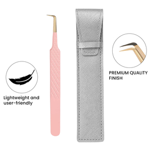Pink 90 Degree Lash Tweezers 90 Degree Boot Tip Stainless Steel Eyelash Extension Tweezers Lash Applicator Beauty <b>Tools</b> - Product Image 6