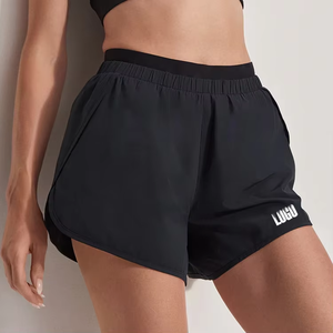 Pantalones Cortos Deportivos de Gimnasio para Mujer, Tejidos, con Aberturas Laterales y Ribete en Contraste, Fabricación Personalizada OEM - Product Image 5