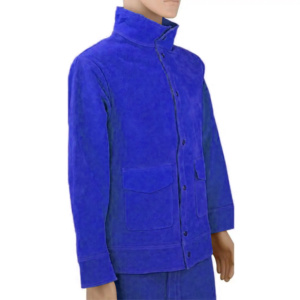 Veste de soudeur en cuir de vachette résistant au feu de qualité supérieure, veste de travail de sécurité industrielle en cuir pour la protection contre les étincelles de soudage - Product Image 6