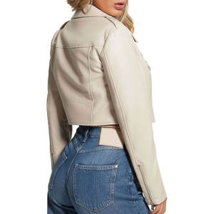 Chaquetas de cuero cortas a prueba de viento y con el mejor diseño para mujer, nuevas chaquetas de cuero cortas de moda para mujer con mangas largas - Product Image 3