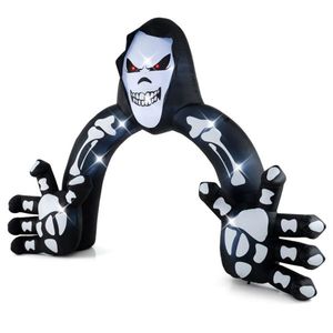 Arco Gonfiabile Gigante in PVC a Forma di Grim Reaper 3,1x2,6m con 8 Luci LED, Facile da Gonfiare, Soffiatore Integrato, Picchetti Antivento/6 Sacche d'Acqua - Product Image 1