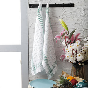 Serviettes de cuisine carrées/rectangulaires 100% coton écologiques, résistantes aux enfants, à séchage rapide, lavables en machine, à motif à carreaux - Product Image 4